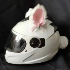 FUIENKO Casque De Moto Créatif Et Mignon, Oreilles De Chat En Peluche Avec Cloches, Pour Motocross, Accessoires De Décoration Autocollants, Style Cosplay, 2 Pièces/paire,rose Ears And Tail -Protection auditive et tête Soldes 2022 66414035 4