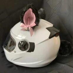 FUIENKO Casque De Moto Créatif Et Mignon, Oreilles De Chat En Peluche Avec Cloches, Pour Motocross, Accessoires De Décoration Autocollants, Style Cosplay, 2 Pièces/paire,rose Ears And Tail -Protection auditive et tête Soldes 2022 66414035 5