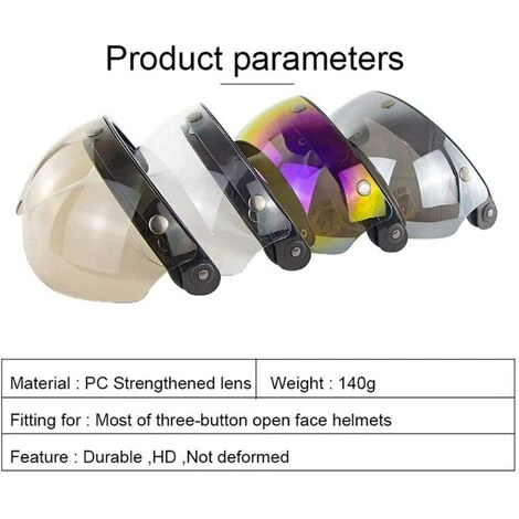 FUIENKO Bouclier De Casque Avec Charnière Rabattable, Lunettes W 3 Snap 3/4, Vintage TORC T50,T 6 FUIENKO Bouclier De Casque Avec Charnière Rabattable, Lunettes W 3 Snap 3/4, Vintage TORC T50,T – Image 4