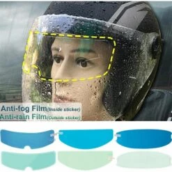 FUIENKO Film Autocollant Anti-buée Pour Casque De Moto, 24.5x8.5cm, Pour Cyclisme,anti-fog Film 3 -Protection auditive et tête Soldes 2022 66414286 2
