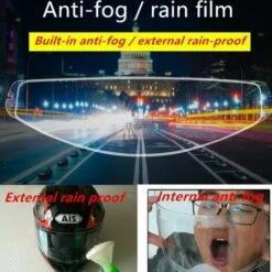 FUIENKO Film Autocollant Anti-buée Pour Casque De Moto, 24.5x8.5cm, Pour Cyclisme,anti-fog Film 3 -Protection auditive et tête Soldes 2022 66414286 4