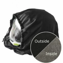 FUIENKO Sac De Protection Pour Casque De Moto, Pochette Noire En Peluche, Cordon De Serrage, Cordon D'eau, Couvercle, 47x42cm,Black