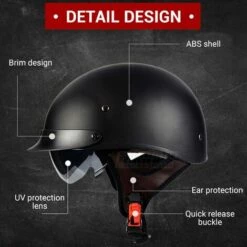 FUIENKO Casque De Moto Demi-casque De Motard Allemand Vintage, Visage Ouvert, Rétro, Chopper, Biker, Pilote, Taille M-XXL,LV112-2,M 10 FUIENKO Casque De Moto Demi-casque De Motard Allemand Vintage, Visage Ouvert, Rétro, Chopper, Biker, Pilote, Taille M-XXL,LV112-2,M -Protection auditive et tête Soldes 2022 66414737 4