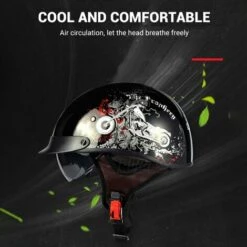 FUIENKO Casque De Moto Demi-casque De Motard Allemand Vintage, Visage Ouvert, Rétro, Chopper, Biker, Pilote, Taille M-XXL,LV112-2,M 11 FUIENKO Casque De Moto Demi-casque De Motard Allemand Vintage, Visage Ouvert, Rétro, Chopper, Biker, Pilote, Taille M-XXL,LV112-2,M -Protection auditive et tête Soldes 2022 66414737 5
