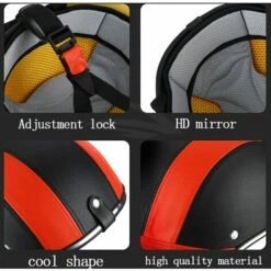 FUIENKO Casque De Moto Pour Femmes Et Hommes, Demi-casque Ouvert Au Visage, équipement De Vélo, Scooter, Casquette De Baseball, Style Chapeau De Sécurité UV,Black,CHINA -Protection auditive et tête Soldes 2022 66414880 2