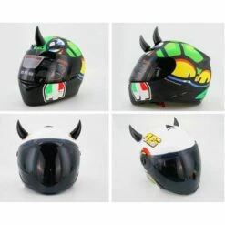 FUIENKO Corne De Casque De Moto En Plastique Souple Avec Ventouse, Décoration Personnelle, Style Rétro, Bricolage
