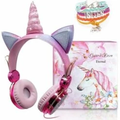 HEGUYEY Casque Pour Enfants, Casque Pour Enfants Pour Filles, Casque Filaire Sur L'oreille