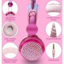 HEGUYEY Casque Pour Enfants, Casque Pour Enfants Pour Filles, Casque Filaire Sur L'oreille -Protection auditive et tête Soldes 2022 66817485 3