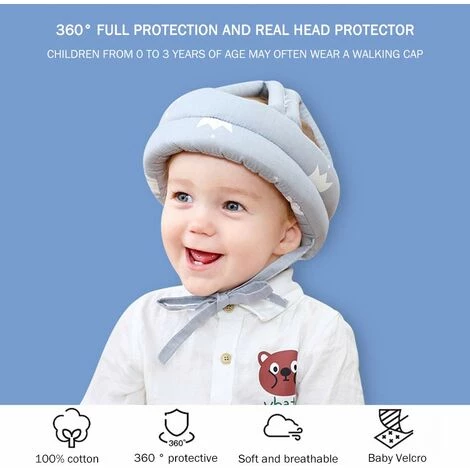 OCXIN 360 ° Anti-Collision Bébé Casque Protection De La Tête Antichoc Casque De Sécurité Casque De Sécurité Infant Toddler Kids Head Protection Cap Safety Hat Cotton Hat Head Protection Cap Protection De La Tête Réglable, 6 à 60 Mois Bébé 5 OCXIN 360 ° Anti-Collision Bébé Casque Protection De La Tête Antichoc Casque De Sécurité Casque De Sécurité Infant Toddler Kids Head Protection Cap Safety Hat Cotton Hat Head Protection Cap Protection De La Tête Réglable, 6 à 60 Mois Bébé – Image 3