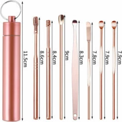 WAHAISON 7 Pcs Cure Oreille, Nettoyage Oreille En Acier INOX Set Nettoyant Oreille Réutilisable Avec Tube De Rangement Cérumen Curette Pour Cire D'oreille Remover Enfants Adultes ( Or Rose) 9 WAHAISON 7 Pcs Cure Oreille, Nettoyage Oreille En Acier INOX Set Nettoyant Oreille Réutilisable Avec Tube De Rangement Cérumen Curette Pour Cire D'oreille Remover Enfants Adultes ( Or Rose) -Protection auditive et tête Soldes 2022 66976879 3