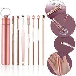 WAHAISON 7 Pcs Cure Oreille, Nettoyage Oreille En Acier INOX Set Nettoyant Oreille Réutilisable Avec Tube De Rangement Cérumen Curette Pour Cire D'oreille Remover Enfants Adultes ( Or Rose) 10 WAHAISON 7 Pcs Cure Oreille, Nettoyage Oreille En Acier INOX Set Nettoyant Oreille Réutilisable Avec Tube De Rangement Cérumen Curette Pour Cire D'oreille Remover Enfants Adultes ( Or Rose) -Protection auditive et tête Soldes 2022 66976879 4