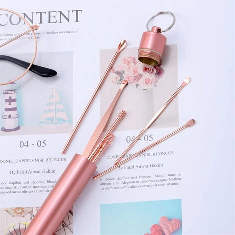 WAHAISON 7 Pcs Cure Oreille, Nettoyage Oreille En Acier INOX Set Nettoyant Oreille Réutilisable Avec Tube De Rangement Cérumen Curette Pour Cire D'oreille Remover Enfants Adultes ( Or Rose) 7 WAHAISON 7 Pcs Cure Oreille, Nettoyage Oreille En Acier INOX Set Nettoyant Oreille Réutilisable Avec Tube De Rangement Cérumen Curette Pour Cire D'oreille Remover Enfants Adultes ( Or Rose) – Image 5