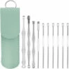WAHAISON Kit De Retrait De Cérumen Pour Oreille, Ensemble D'outils De Nettoyage De Cire D'oreille En Acier Inoxydable Avec Sac De Rangement, 10 Pièces Outil De Nettoyage D'oreille Pour Enfants Adulte,vert -Protection auditive et tête Soldes 2022 66976882 1