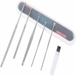 WAHAISON 6PCS Cérumen Curette Cure-Oreilles Nettoyeur Médical Cure Oreilles INOX Pour Oreille En Acier INOX Cire D'oreille Remover Ear Picks Cire D'oreille Curette -Protection auditive et tête Soldes 2022 66978166 5
