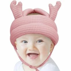PERLE RARE Mignon Bébé Casque De Sécurité Enfant En Bas âge Protection De La Tête Réglable Bébé Pare-chocs Chapeau Tête Coussin Casque Pare-chocs Bonnet, Rose -Protection auditive et tête Soldes 2022 67178198 2