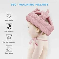 PERLE RARE Mignon Bébé Casque De Sécurité Enfant En Bas âge Protection De La Tête Réglable Bébé Pare-chocs Chapeau Tête Coussin Casque Pare-chocs Bonnet, Rose -Protection auditive et tête Soldes 2022 67178198 5