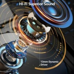 THSINDE Écouteurs Bluetooth 5.3, écouteurs Intra-auriculaires Sans Fil Avec Basses Immersives, Microphones HD, écouteurs Sans Fil étanches IPX7, 45 Heures De Lecture, écouteurs De Sport Bluetooth Super Légers (noir) -Protection auditive et tête Soldes 2022 67378063 3