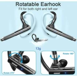 THSINDE Bluetooth 5.1, écouteurs Bluetooth Avec Micro HD, écouteurs Intra-auriculaires De 40 Heures De Lecture, écouteurs Sans Fil En Veille 180H, écran LED, CVC8.0, écouteurs De Conduite/affaires/bureau -Protection auditive et tête Soldes 2022 67378075 4