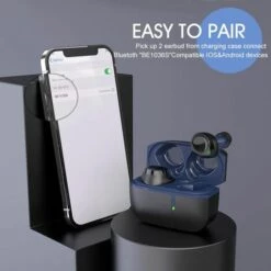 THSINDE Écouteurs Bluetooth, IDE11 Bluetooth 5.1 Casque De Sport Sans Fil Avec Basses Améliorées IP7 étanche Sans Fil Avec étui De Charge 48 Heures Avec Qualité Sonore HD Avec Microphone -Protection auditive et tête Soldes 2022 67378087 4