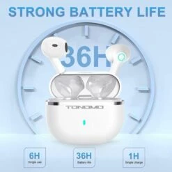 THSINDE Écouteurs Bluetooth, écouteurs Stéréo 5.3 Smart Touch Sans Fil, 36 Heures De Lecture, écouteurs Sans Fil Intra-auriculaires Avec Suppression Du Bruit Du Micro, étanche IPX7 Pour IPhone Android -Protection auditive et tête Soldes 2022 67378088 4