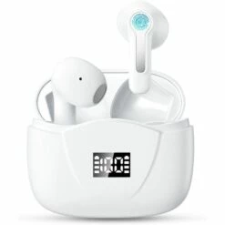 THSINDE Casque Bluetooth, Casque Stéréo Bluetooth 5.3 Avancé, Casque Intra-auriculaire Sans Fil Avec 4 Micros, Charge Rapide USB-C, Contrôle Tactile, écran LED, Casque Bluetooth étanche IP7 Pour Android IOS