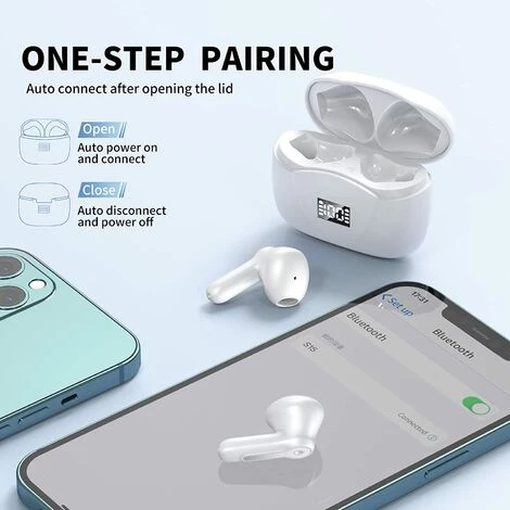 THSINDE Casque Bluetooth, Casque Stéréo Bluetooth 5.3 Avancé, Casque Intra-auriculaire Sans Fil Avec 4 Micros, Charge Rapide USB-C, Contrôle Tactile, écran LED, Casque Bluetooth étanche IP7 Pour Android IOS 6 THSINDE Casque Bluetooth, Casque Stéréo Bluetooth 5.3 Avancé, Casque Intra-auriculaire Sans Fil Avec 4 Micros, Charge Rapide USB-C, Contrôle Tactile, écran LED, Casque Bluetooth étanche IP7 Pour Android IOS – Image 4