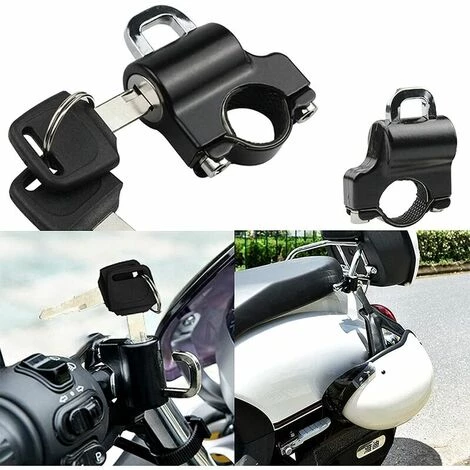 TANèTUE 2 Pièces Verrou De Casque Antivol, Serrure De Casque De Moto Avec 2 Clés, Serrure De Casque De Moto Universelle Compatible Avec Guidon 22mm-28mm (Noir) 6 TANèTUE 2 Pièces Verrou De Casque Antivol, Serrure De Casque De Moto Avec 2 Clés, Serrure De Casque De Moto Universelle Compatible Avec Guidon 22mm-28mm (Noir) – Image 4