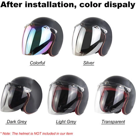 ASUPERMALL Visière De Casque à Visage Ouvert Pour Casque De Moto, Visière à Bulles à 3 Boutons-pression, Transparent 4 ASUPERMALL Visière De Casque à Visage Ouvert Pour Casque De Moto, Visière à Bulles à 3 Boutons-pression, Transparent – Image 2