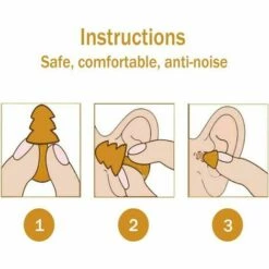 QERSTA Bouchons D'oreilles En Silicone Protection Auditive6 Morceaux （jaune） -Protection auditive et tête Soldes 2022 67645895 4