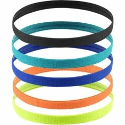 TANABATA Bandeaux De Sport Enfant, 5 Pcs Bandes De Sport Élastiques Antidérapantes, Bandeau Cheveux Fin Pour Garçon Fille, Serre Tête Pour Garçon Football, Jogging, Cyclisme, Fitness