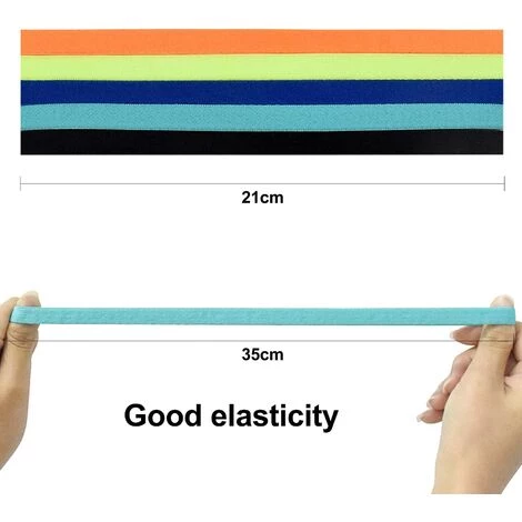 TANABATA Bandeaux De Sport Enfant, 5 Pcs Bandes De Sport Élastiques Antidérapantes, Bandeau Cheveux Fin Pour Garçon Fille, Serre Tête Pour Garçon Football, Jogging, Cyclisme, Fitness 4 TANABATA Bandeaux De Sport Enfant, 5 Pcs Bandes De Sport Élastiques Antidérapantes, Bandeau Cheveux Fin Pour Garçon Fille, Serre Tête Pour Garçon Football, Jogging, Cyclisme, Fitness – Image 2