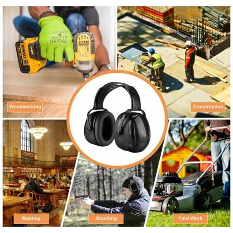 Cache-oreilles Noirs Cache-oreilles Anti-bruit Protection Du Travail Cache-oreilles Anti-bruit Conviennent Aux Anneaux Bruyants Ou Stressants HANBING 6 Cache-oreilles Noirs Cache-oreilles Anti-bruit Protection Du Travail Cache-oreilles Anti-bruit Conviennent Aux Anneaux Bruyants Ou Stressants HANBING – Image 4