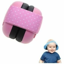 GRID COOL Bébé Cache-oreilles，Casque Anti Bruit Enfant Protection Auditive Bébé Casque Pliable Réglable Confortable Protection Bruit Bébé De 3 Mois à 2 Ans（1 Pcs）