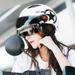 Moteur électrique Voiture Casque Scooter Vélo Visage Ouvert Demi Casquette De Baseball Anti-uv Sécurité Casque VéloBlack THSINDE -Protection auditive et tête Soldes 2022 68610117 3