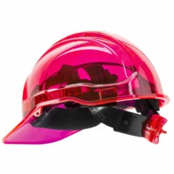 PORTWEST Casque De Chantier Translucide Porwtest Peak View Plus Non Ventilé à Crémaillère Rose