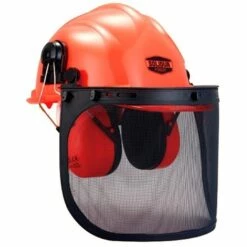 Casque Forestier Complet, Visiere Grillagée Métal, Anti Bruit SNR 23 DB - SOLIDUR - Taille: - Couleur: Orange - Orange
